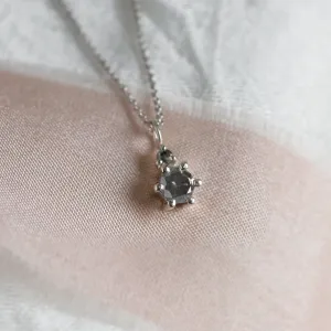 Minimalist necklace with salt and pepper diamonds GREG Thumbnail