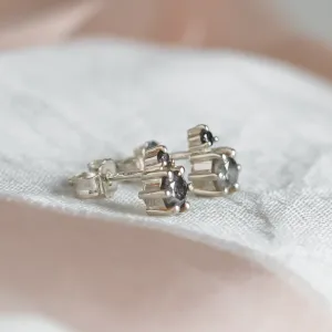 Stud earrings with salt and pepper diamonds GRIGIO Thumbnail