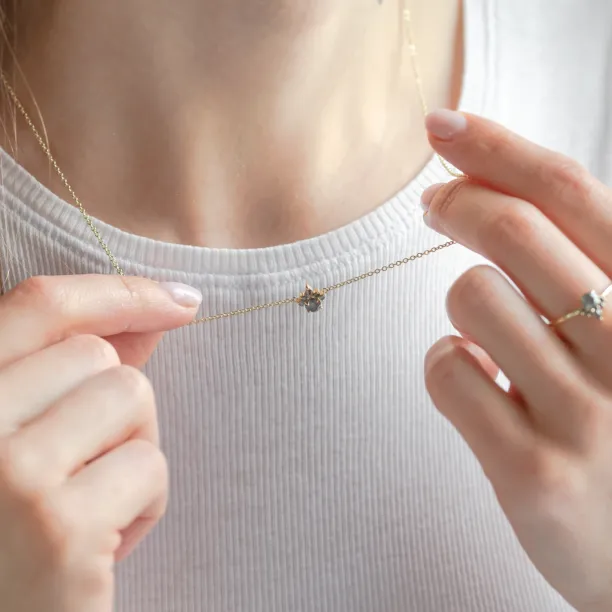 Gold neklace with salt and pepper diamonds ASTRAL Image