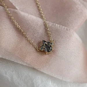 Gold neklace with salt and pepper diamonds ASTRAL Thumbnail