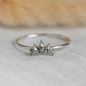 Gold ring with five salt and pepper diamonds ELODIE Thumbnail