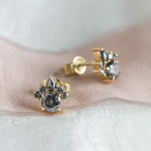Romantic earrings with salt and pepper diamonds AURA Thumbnail