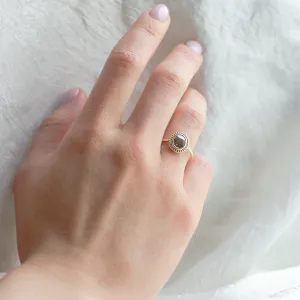 Gold ring in vintage style with salt and pepper diamond OPHELIA Thumbnail