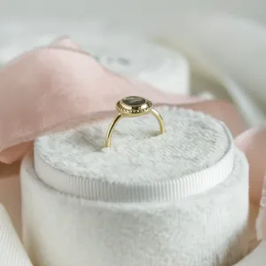Gold ring in vintage style with salt and pepper diamond OPHELIA Thumbnail