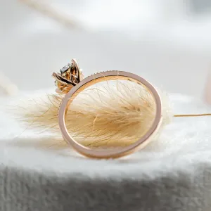 Pavé gold ring with moissanites LOLA Thumbnail