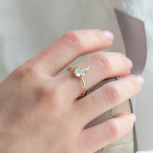 Gold ring with kite moonstone RACQUET Thumbnail