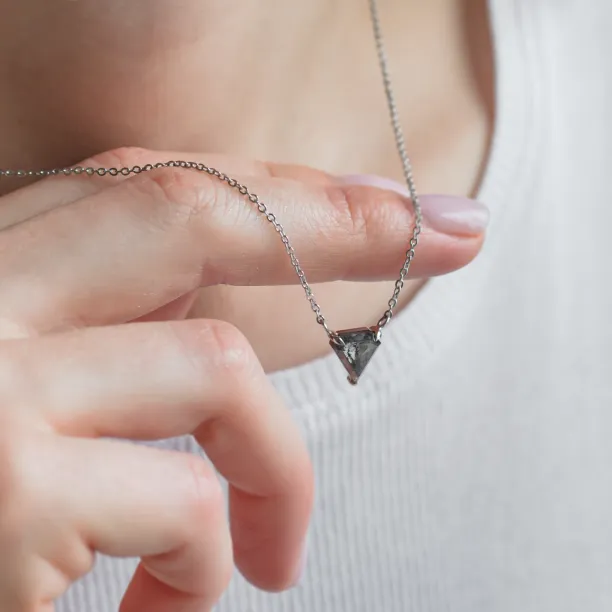 Gold necklace with superman salt and pepper diamond CANBERRA Image
