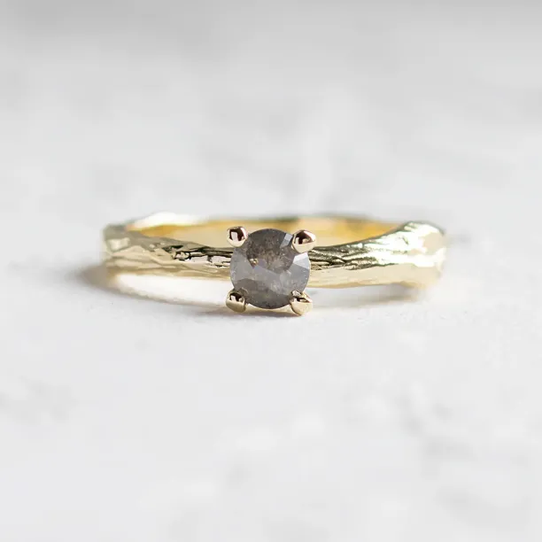 Branch ring with salt and pepper diamond DREMO Image