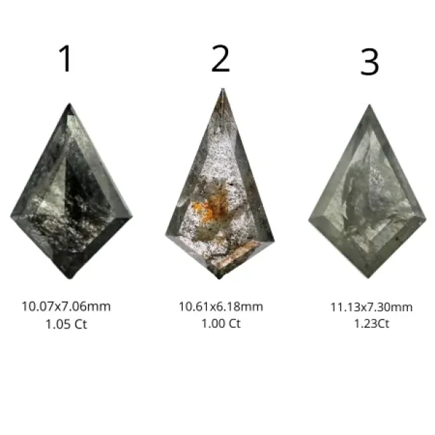 Engagement ring with kite salt and pepper diamonds QUEST Image