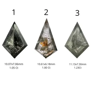 Engagement ring with kite salt and pepper diamonds QUEST Thumbnail