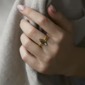 Ring with kite salt and pepper diamond AUSTEN Thumbnail