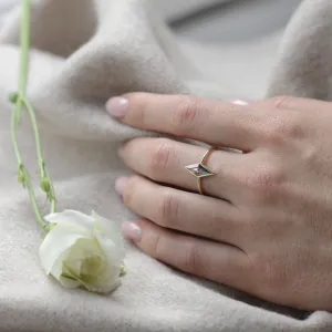 Ring with kite salt and pepper diamond AUSTEN Thumbnail