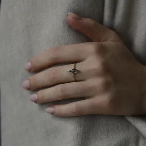 Ring with kite salt and pepper diamond AUSTEN Thumbnail