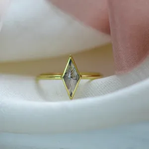 Ring with kite salt and pepper diamond AUSTEN Thumbnail