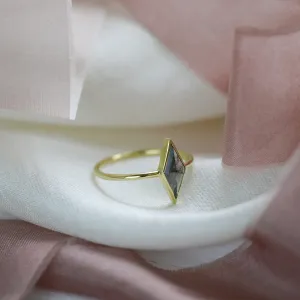 Ring with kite salt and pepper diamond AUSTEN Thumbnail