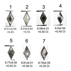 Ring with kite salt and pepper diamond AUSTEN Thumbnail