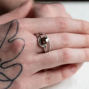 Gold engagement set with pear salt and pepper diamond MEGGIE Thumbnail