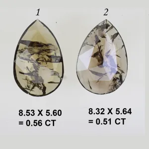 Unique gold engagement ring with pear salt and pepper diamond BEX Thumbnail