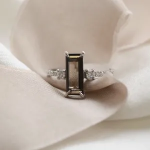 Smoky quartz in gold diamond ring FUME Thumbnail