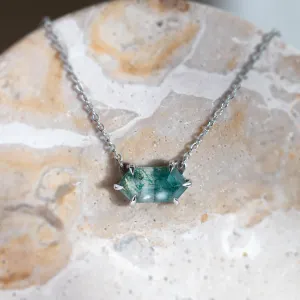 Gold necklace with hexagon moss agate VALINOR Thumbnail