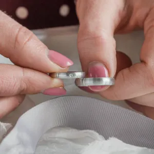 Matt white gold wedding rings with diamond D-SHAPE MOAB Thumbnail