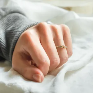 Gold ring with morganite and salt and pepper diamonds DUSTY Thumbnail