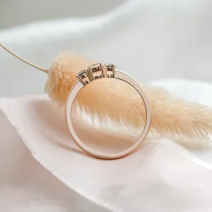 Gold ring with morganite and salt and pepper diamonds DUSTY Thumbnail