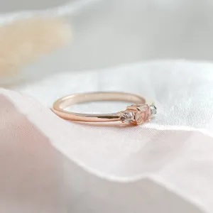 Gold ring with morganite and salt and pepper diamonds DUSTY Thumbnail