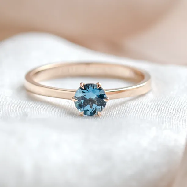 Engagement ring with london blue topaz BLAINN Image