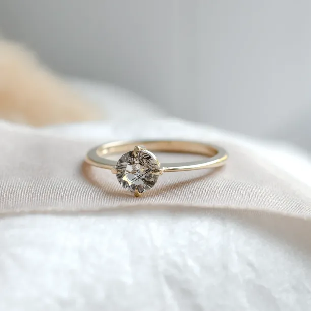 Minimalist engagement ring with rutilated quartz OLA Image