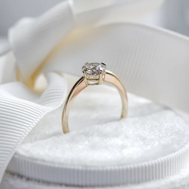 Minimalist engagement ring with rutilated quartz OLA Image