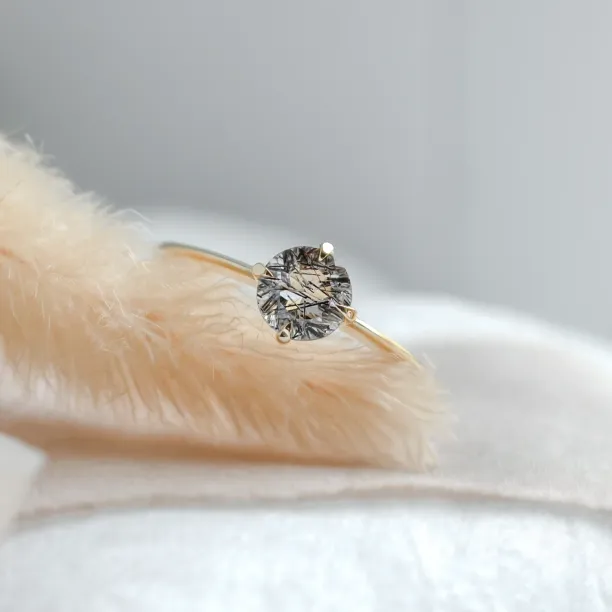 Minimalist engagement ring with rutilated quartz OLA Image