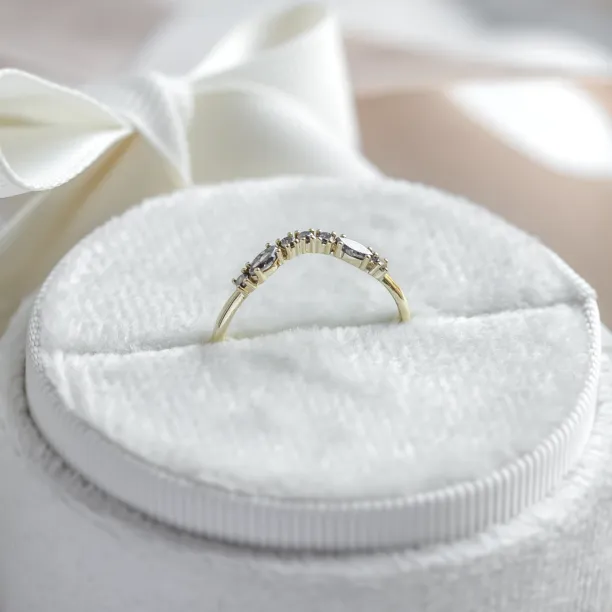 Curved wedding ring with salt and pepper diamonds WESTON Image