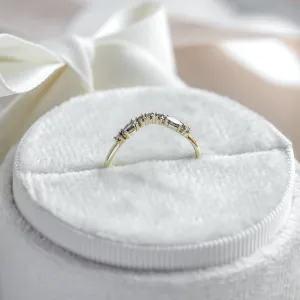 Curved wedding ring with salt and pepper diamonds WESTON Thumbnail