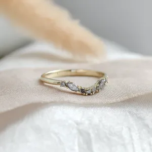 Curved wedding ring with salt and pepper diamonds WESTON Thumbnail
