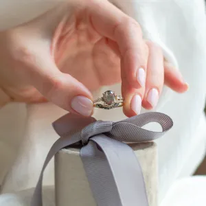 Curved wedding ring with salt and pepper diamonds WESTON Thumbnail