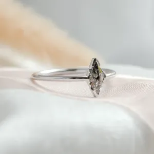 Minimalist engagement ring with salt and pepper diamond BILLY Thumbnail