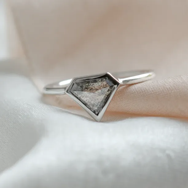 Gold ring with superman salt and pepper diamond HERO Image