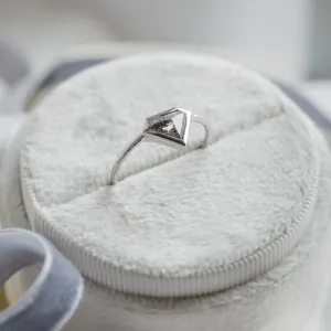 Gold ring with superman salt and pepper diamond HERO Thumbnail