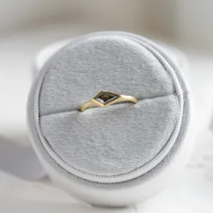 Gold matte ring with kite salt and pepper diamond APEX Thumbnail