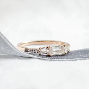 Gold ring in art deco style with moissanites SPENCER Thumbnail