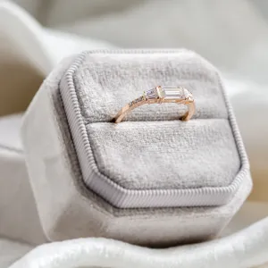 Gold ring in art deco style with moissanites SPENCER Thumbnail