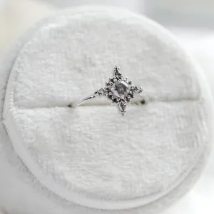 Gold cluster ring with salt and pepper diamonds ring RAVE Thumbnail