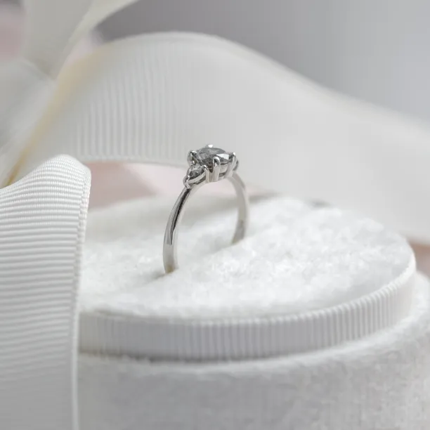 Unique engagement ring with salt and pepper diamonds AURE Image