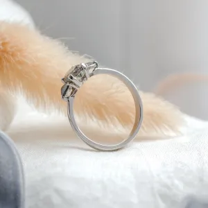 Unique engagement ring with salt and pepper diamonds AURE Thumbnail