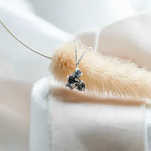 Cluster neklace with tree salt and pepper diamonds ASTRO Thumbnail