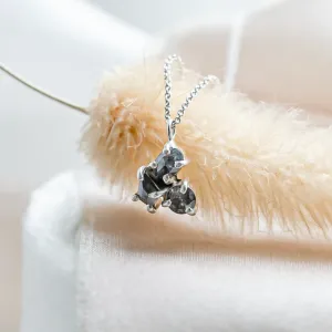 Cluster neklace with tree salt and pepper diamonds ASTRO Thumbnail