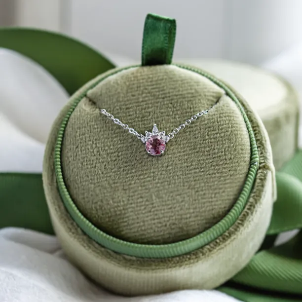 Gold necklace from mineral lepidocrocite and with diamonds PINKIE Image