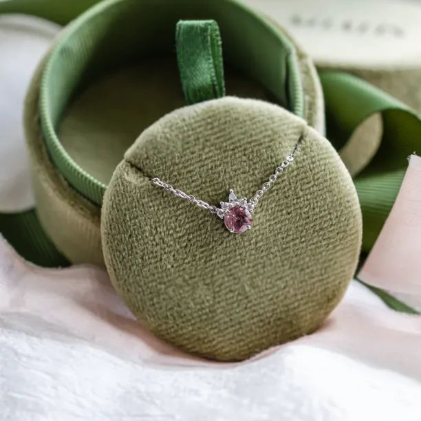 Gold necklace from mineral lepidocrocite and with diamonds PINKIE Image