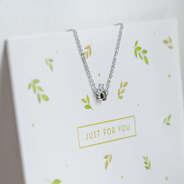 Gold necklace with london blue topaz and diamonds LAMBETH Image